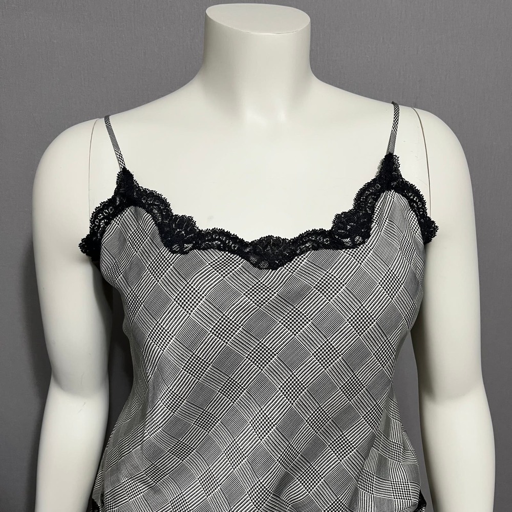SOLD❌❌❌Lauren Ralph Lauren Houndstooth Satin 2 Pc Short Pajama Set Sz-Large - Picture 4 of 11